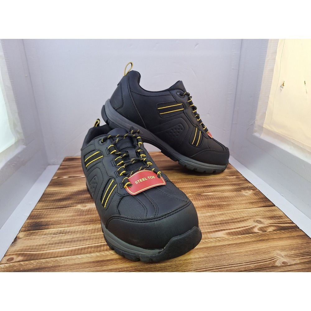 Steel Toed Dexter Comfort Heavy Duty Work Shoes Black Yellow Men‎ SZ 8.5 M